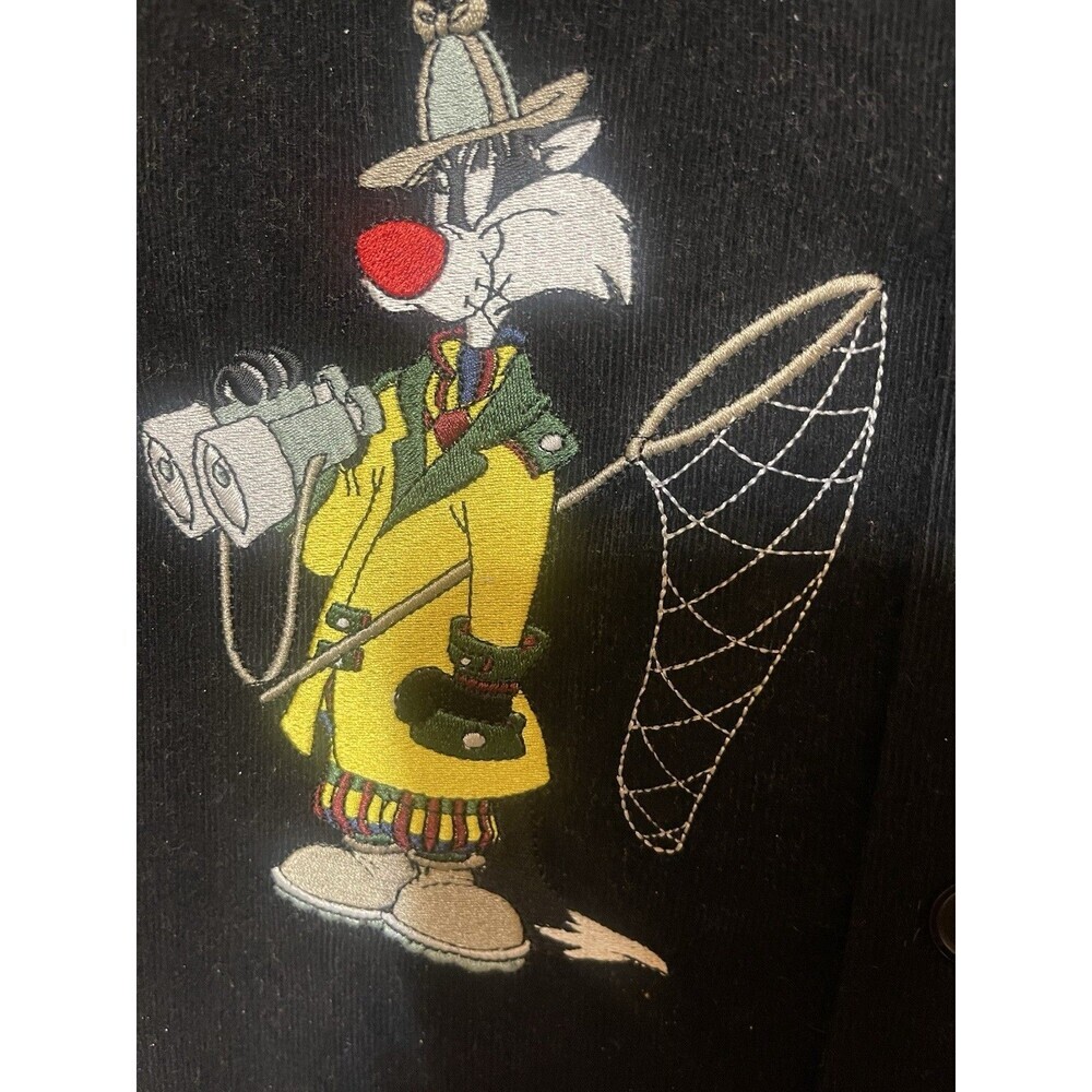 VTG Looney Tunes Tweety And Sylvester Bird Watcher Vest Acme Clothing Co. Small - Picture 4 of 5